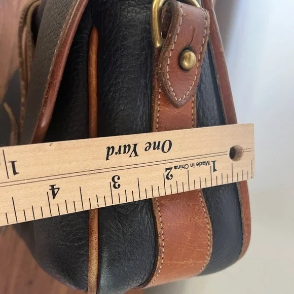 Vintage DOONEY & BOURKE Black All Weather Leather Purse Bag Equestrian NO STRAP - Picture 10 of 10